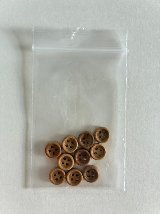 Boutons en bois verni 9mm