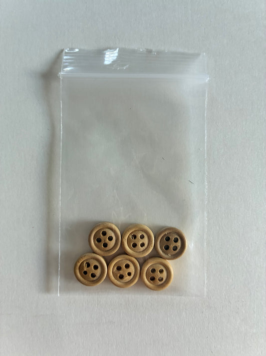 Boutons en bois vernis 12mm